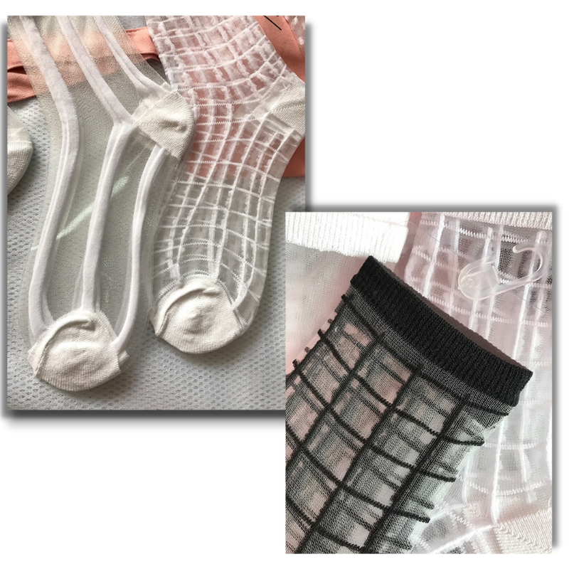 (10 Pairs) Transparent Fashion Socks for Women