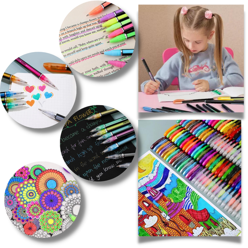 48-Color Glitter Gel Pens Set