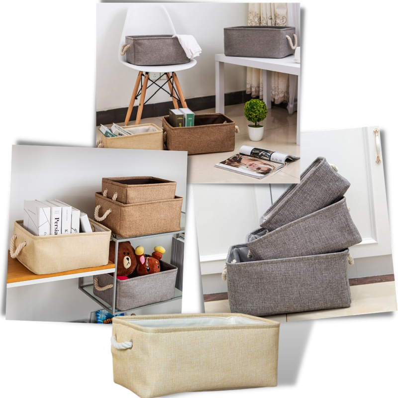 Stylish Linen Basket with Rope Handles