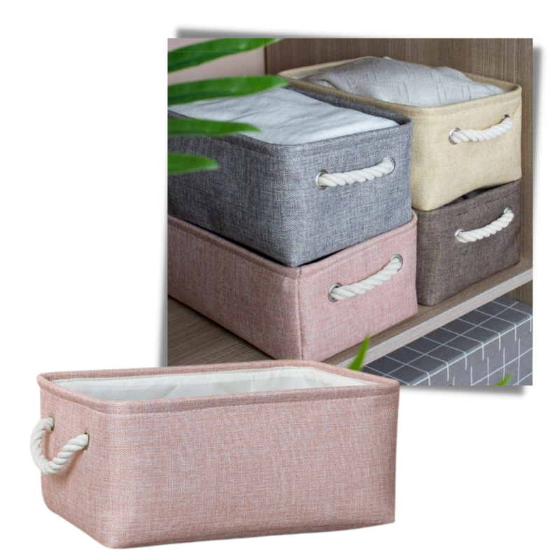 Stylish Linen Basket with Rope Handles