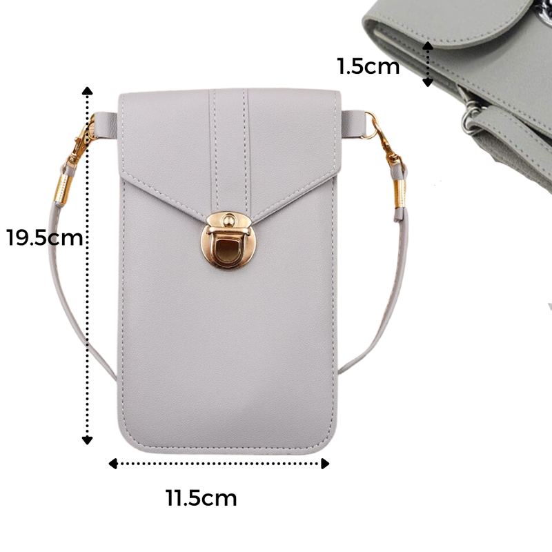 Touchscreen phone crossbody bag