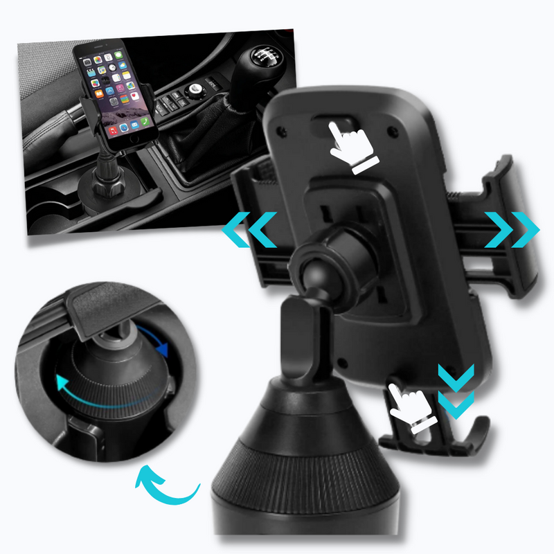 Adjustable Cell Phone Cup Holder Mount