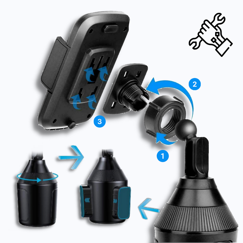 Adjustable Cell Phone Cup Holder Mount