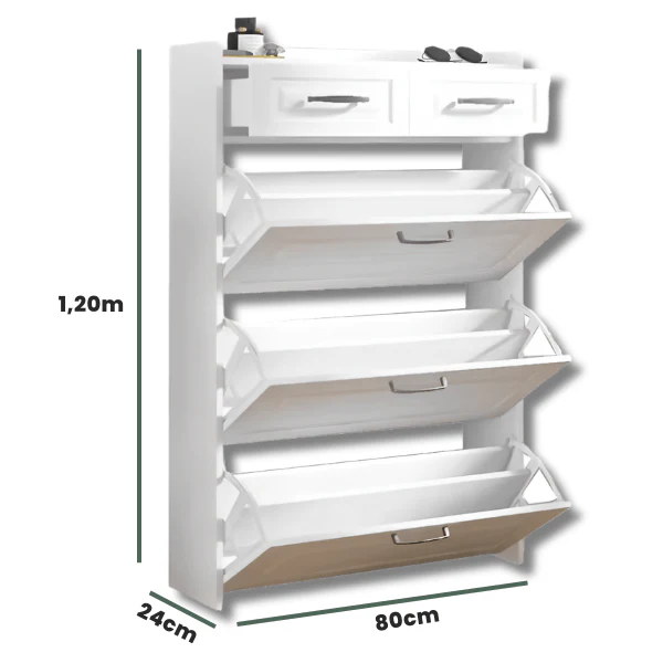 🔥 Best Seller! 3-Door Shoe Cabinet + 2 Drawers + FREE Backpack 🎁