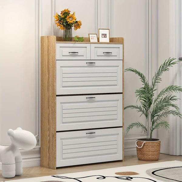 🔥 Best Seller! 3-Door Shoe Cabinet + 2 Drawers + FREE Backpack 🎁