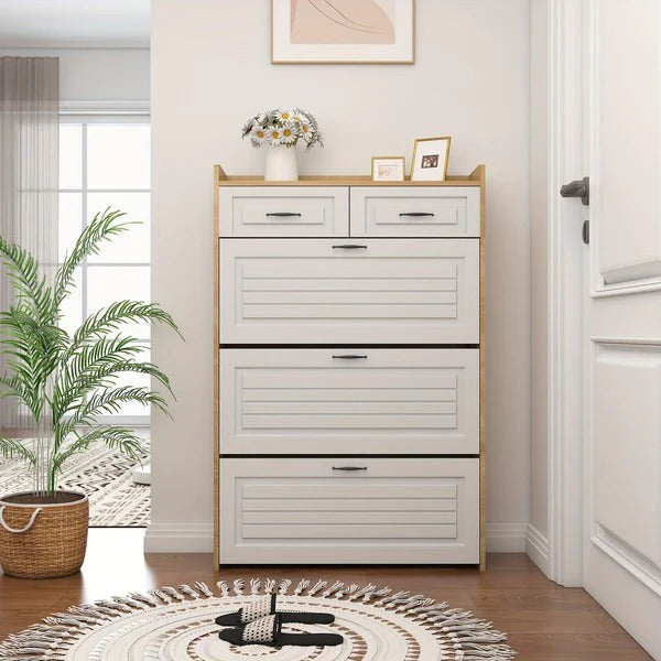 🔥 Best Seller! 3-Door Shoe Cabinet + 2 Drawers + FREE Backpack 🎁