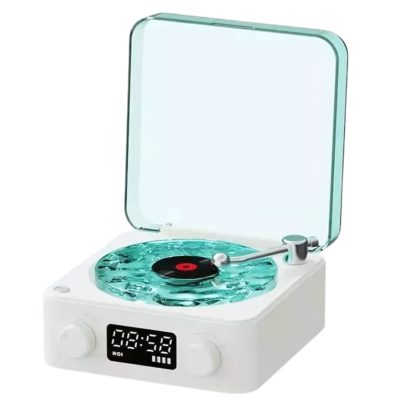 Retro-Style Waves Vinyl Player